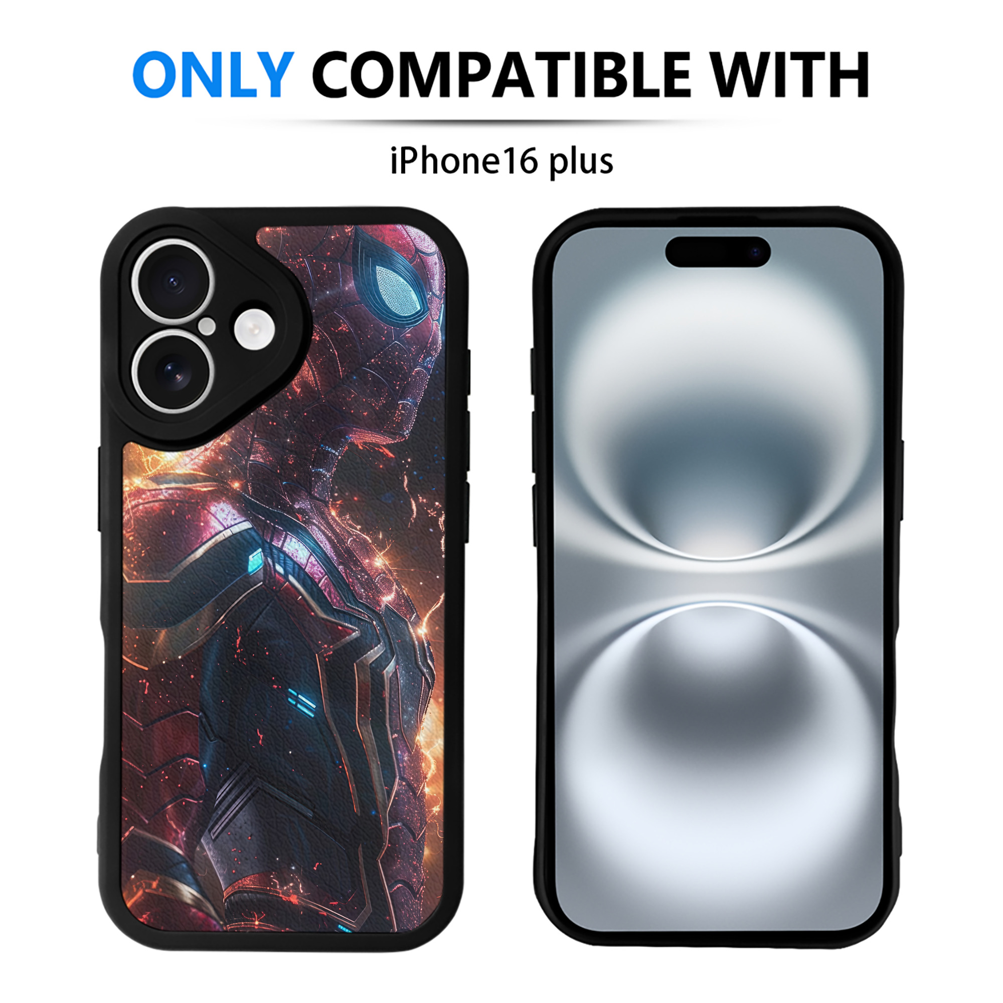（画像用） Spider Man スパイダーマン 【iPhone 16シリーズ対応】シリコンスマホケース（レザー調） 材質：シリコン